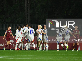 Vanessa Gilles of Olympique Lyonnais celebrates after scoring the goal to make it 0-3 during Group A - Day 3 of the UEFA Women's Champions L...