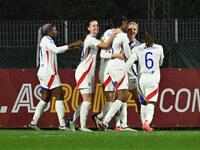 Vanessa Gilles of Olympique Lyonnais celebrates after scoring the goal to make it 0-3 during Group A - Day 3 of the UEFA Women's Champions L...