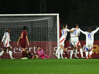 Vanessa Gilles of Olympique Lyonnais celebrates after scoring the goal to make it 0-3 during Group A - Day 3 of the UEFA Women's Champions L...