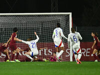 Vanessa Gilles of Olympique Lyonnais scores the goal for 0-3 during Group A - Day 3 of the UEFA Women's Champions League 2023/24 between A.S...