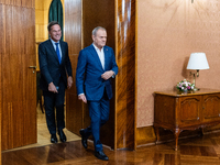 NATO Secretary General Mark Rutte and Polish Prime Minister Donald Tusk during their meeting  in Warsaw, Poland on November 13, 2024. (