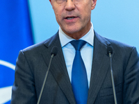 NATO Secretary General Mark Rutte at the press conference after his meeting with Polish Prime Minister Donald Tusk in Warsaw, Poland on Nove...