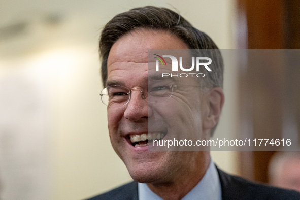 NATO Secretary General Mark Rutte before his meeting with Polish Prime Minister Donald Tusk in Warsaw, Poland on November 13, 2024.  in Wars...