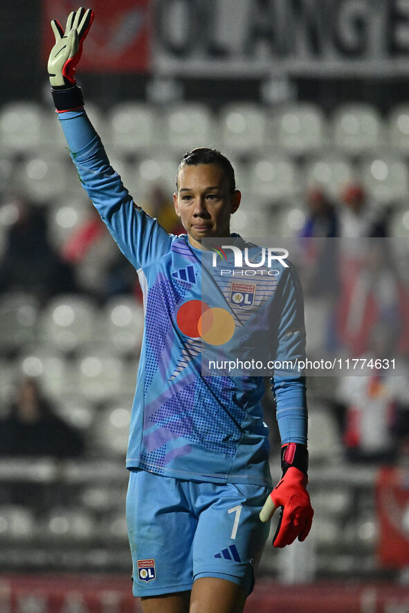 Christiane Endler of Olympique Lyonnais participates in Group A - Day 3 - UEFA Women's Champions League 2023/24 match between A.S. Roma and...