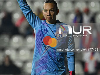 Christiane Endler of Olympique Lyonnais participates in Group A - Day 3 - UEFA Women's Champions League 2023/24 match between A.S. Roma and...