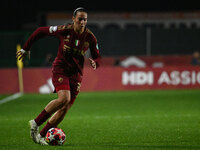 Alice Corelli of A.S. Roma Femminile is in action during Group A - Day 3 of the UEFA Women's Champions League 2023/24 between A.S. Roma and...