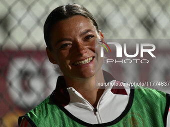 Verena Hanshaw of A.S. Roma Femminile participates in Group A - Day 3 of the UEFA Women's Champions League 2023/24 between A.S. Roma and Oly...