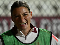 Verena Hanshaw of A.S. Roma Femminile participates in Group A - Day 3 of the UEFA Women's Champions League 2023/24 between A.S. Roma and Oly...