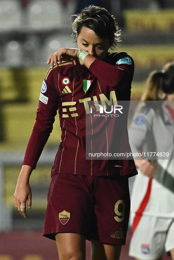 Valentina Giacinti of A.S. Roma Femminile participates in Group A - Day 3 - UEFA Women's Champions League 2023/24 match between A.S. Roma an...