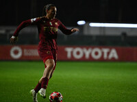 Alice Corelli of A.S. Roma Femminile is in action during Group A - Day 3 of the UEFA Women's Champions League 2023/24 between A.S. Roma and...