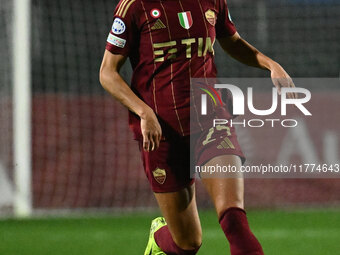 Frederikke Thogersen of A.S. Roma Femminile is in action during Group A - Day 3 of the UEFA Women's Champions League 2023/24 between A.S. Ro...