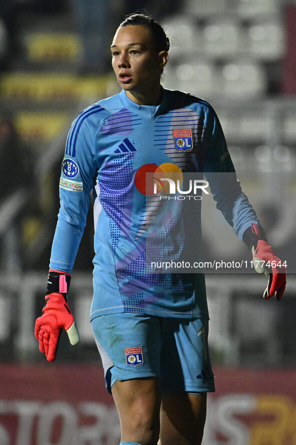 Christiane Endler of Olympique Lyonnais participates in Group A - Day 3 - UEFA Women's Champions League 2023/24 match between A.S. Roma and...