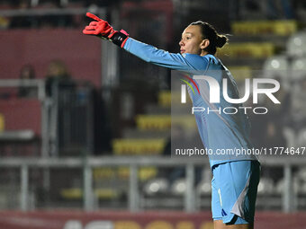 Christiane Endler of Olympique Lyonnais participates in Group A - Day 3 - UEFA Women's Champions League 2023/24 match between A.S. Roma and...