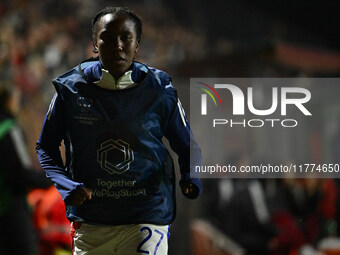 Vicki Becho of Olympique Lyonnais participates in Group A - Day 3 - UEFA Women's Champions League 2023/24 match between A.S. Roma and Olympi...