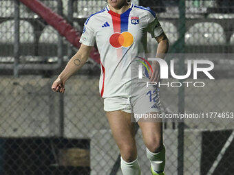 Ellie Carpenter of Olympique Lyonnais is in action during Group A - Day 3 of the UEFA Women's Champions League 2023/24 between A.S. Roma and...