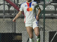 Ellie Carpenter of Olympique Lyonnais is in action during Group A - Day 3 of the UEFA Women's Champions League 2023/24 between A.S. Roma and...