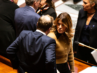 Maud Bregeon, Minister attached to the Prime Minister and Government Spokesman, is seen during the questions to the government session at th...