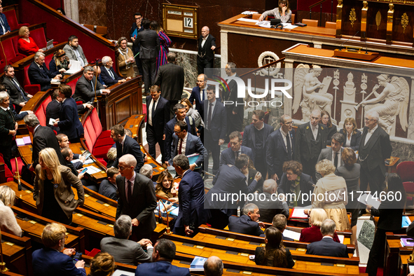 A general view of the National Assembly during the session of questions to the government in Paris, France, on November 12, 2024. 