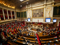 A general view of the National Assembly during the session of questions to the government in Paris, France, on November 12, 2024. (