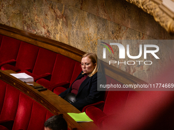 Ersilia Soudais, deputy of La France Insoumise - Nouveau Front Populaire group, is seen during the session of questions to the French govern...