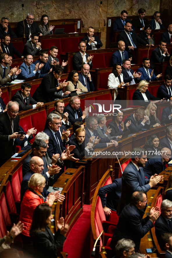 A general view of the National Assembly during the session of questions to the government in Paris, France, on November 12, 2024. 