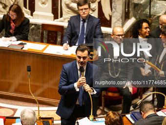 Laurent Saint-Martin, Minister attached to the Prime Minister, responsible for the Budget and Public Accounts, speaks during the questions t...