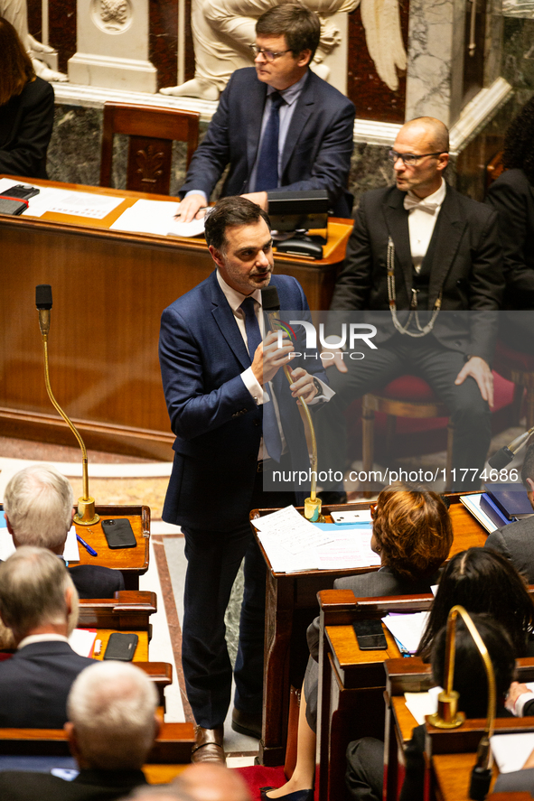 Laurent Saint-Martin, Minister attached to the Prime Minister, responsible for the Budget and Public Accounts, speaks during the questions t...