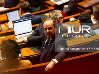 Francois Hollande, MP deputy of the Socialistes et Apparentes group, is seen during questions to the French government at the National Assem...