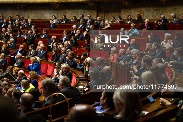 A general view of the National Assembly during the session of questions to the government in Paris, France, on November 12, 2024. 