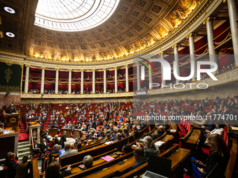 A general view of the National Assembly during the session of questions to the government in Paris, France, on November 12, 2024. (