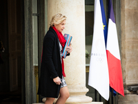 Nathalie Delattre, Minister attached to the Prime Minister, responsible for Relations with Parliament, is seen at the end of the council of...