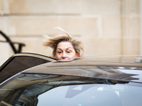 Nathalie Delattre, Minister attached to the Prime Minister, responsible for Relations with Parliament, is seen at the end of the council of...