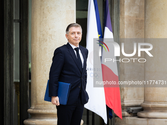 Gil Averous, the French Minister of Sports, Youth, and Associations, is seen at the end of the Council of the French Ministers in the main c...