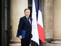 Gil Averous, the French Minister of Sports, Youth, and Associations, is seen at the end of the Council of the French Ministers in the main c...