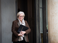 Catherine Vautrin, minister for regional partnership and decentralization, is seen at the end of the council of the French ministers in the...