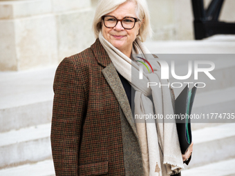 Catherine Vautrin, minister for regional partnership and decentralization, is seen at the end of the council of the French ministers in the...