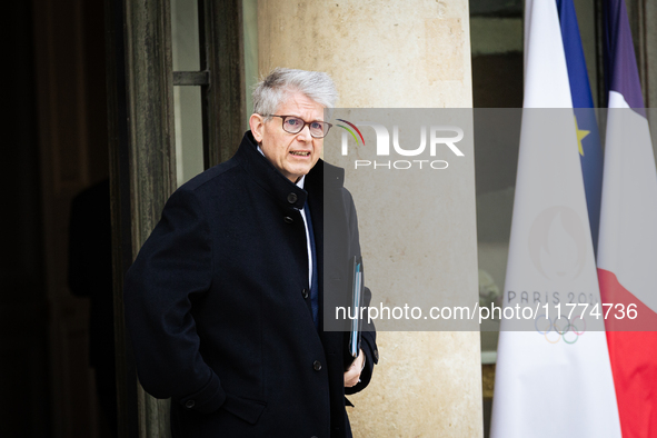 Patrick Hetzel, the French Minister for Higher Education and Research, is seen at the end of the Council of the French Ministers in the main...