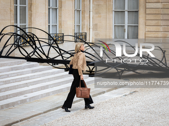 Valerie Letard, the French Minister for Housing and Urban Renewal, is seen at the end of the Council of the French Ministers in the main cou...