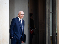 Didier Migaud, keeper of the seals and minister of justice, is seen at the end of the council of the French ministers in the main courtyard...