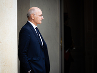 Didier Migaud, keeper of the seals and minister of justice, is seen at the end of the council of the French ministers in the main courtyard...