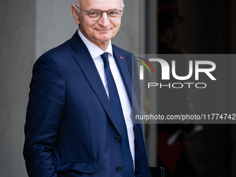 Didier Migaud, keeper of the seals and minister of justice, is seen at the end of the council of the French ministers in the main courtyard...