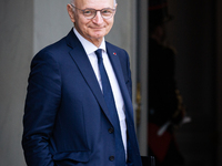 Didier Migaud, keeper of the seals and minister of justice, is seen at the end of the council of the French ministers in the main courtyard...