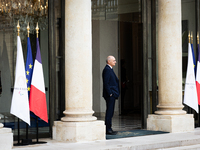 Didier Migaud, keeper of the seals and minister of justice, is seen at the end of the council of the French ministers in the main courtyard...