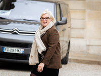 Catherine Vautrin, minister for regional partnership and decentralization, is seen at the end of the council of the French ministers in the...