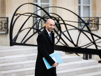 Benjamin Haddad, the French minister in charge of Europe, is seen at the end of the council of the French ministers in the main courtyard of...