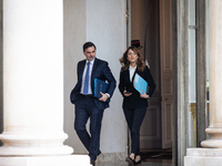 Maud Bregeon, the French government spokesperson, and Laurent Saint Martin, the French minister responsible for the budget and public accoun...