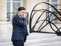 Laurent Saint Martin, the French minister responsible for the budget and public accounts, is seen at the end of the council of the French mi...