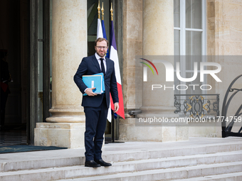 Antoine Armand, French Minister of Economy, Finance, and Industry, is seen at the end of the council of the French ministers in the main cou...