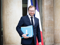 Antoine Armand, French Minister of Economy, Finance, and Industry, is seen at the end of the council of the French ministers in the main cou...