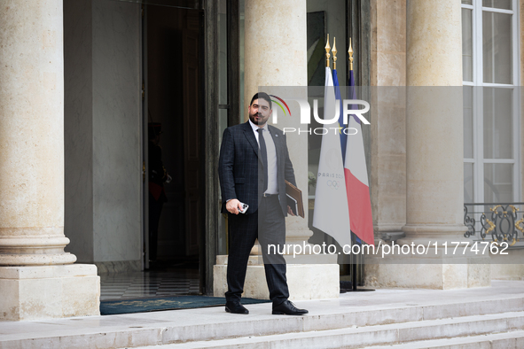 Guillaume Kasbarian, French Minister for the Civil Service, Simplification, and Transformation of Public Action, is seen at the end of the C...